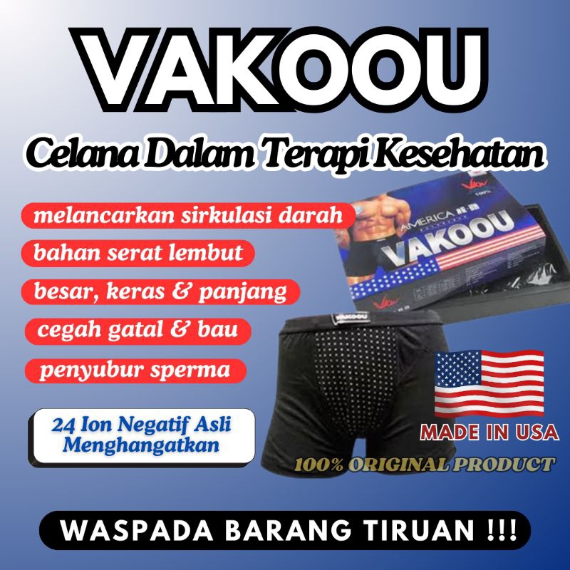 Vakoou USA Original Celana Dalam Boxer Magnetic Pria Vakou CD Anti Bakteri Terapi Kesehatan