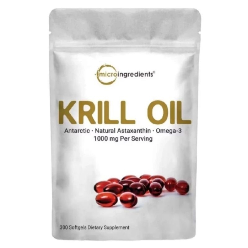 microingredients krill oil antarctic with omega 3 1000mg 300 softgels original asli
