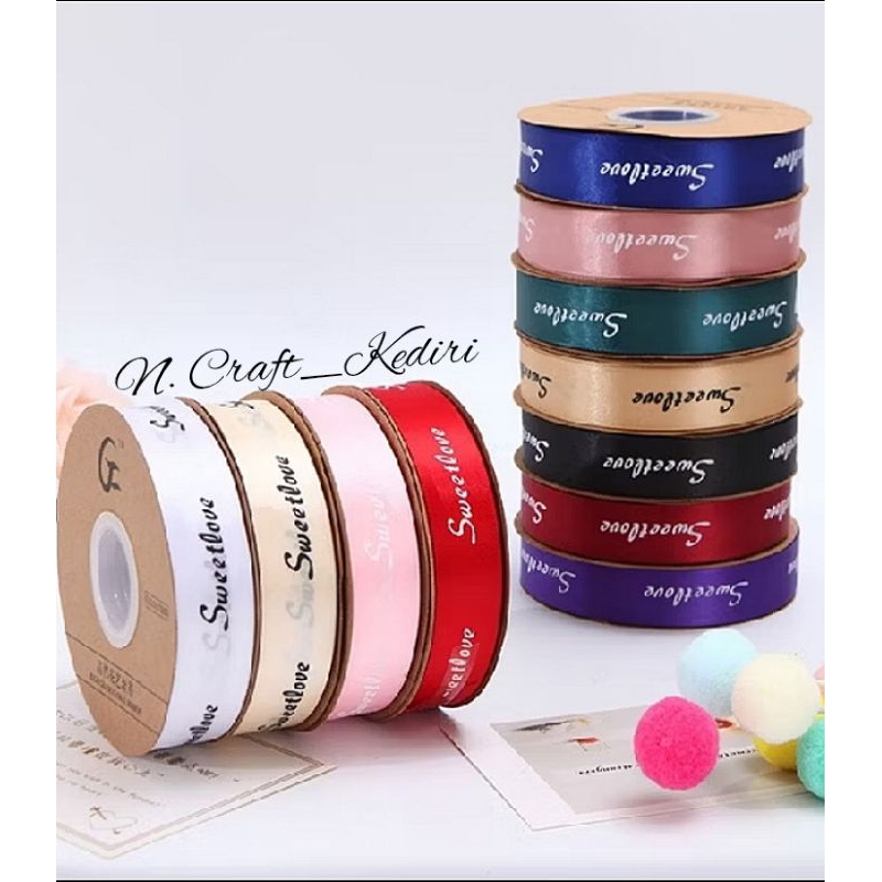 

1 Yard (90 cm)Pita Satin Import Sweetlove - Pita Kado 2,5cm