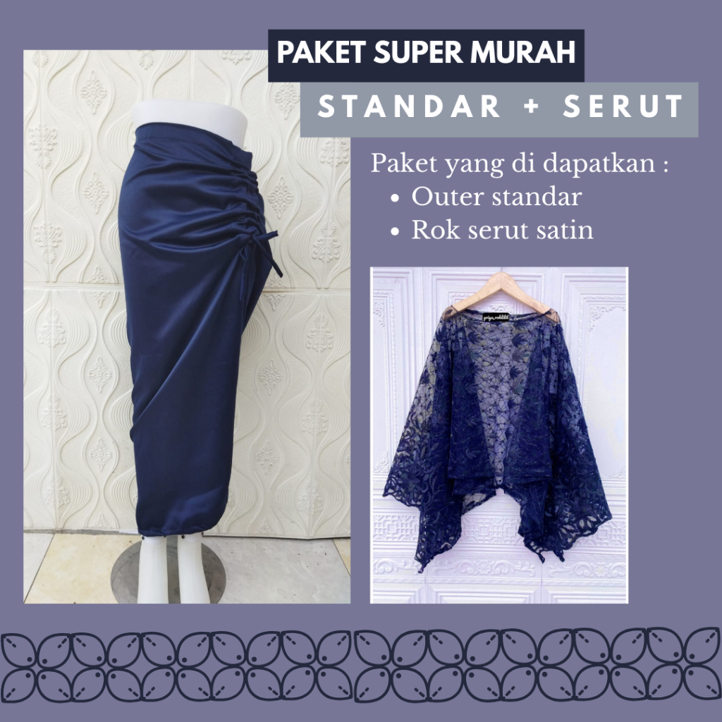 Setelan kebaya modern tille outer pita cantik kondangan wisuda bridesmaid & rok lilit batik terbaru 