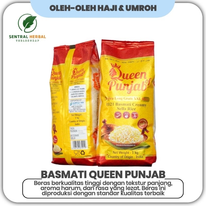 

Beras Basmati Queen Punjab Extra Long Grain XXL Rice 1121 - Basmati Creamy Sella Rice 1 Kg