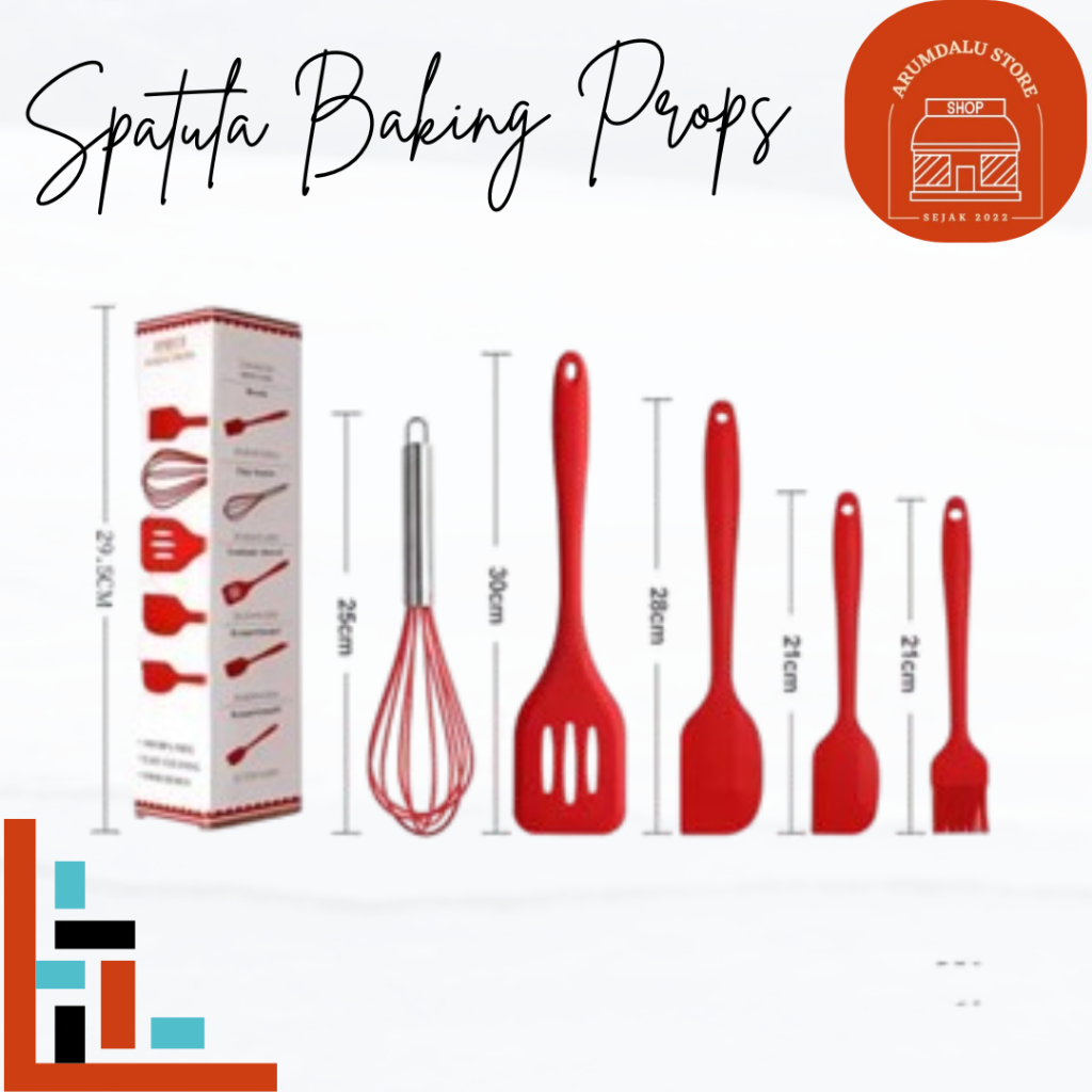 

5 PIECE BAKING PROPS SPATULA SILIKON SET 5 IN 1