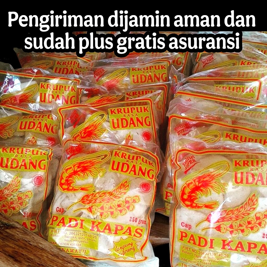 

Kerupuk Udang PADI KAPAS Sedang/Besar 1 Bal isi 20 Bungkus/5 kg Pengiriman Aman + FREE Asuransi Pengiriman