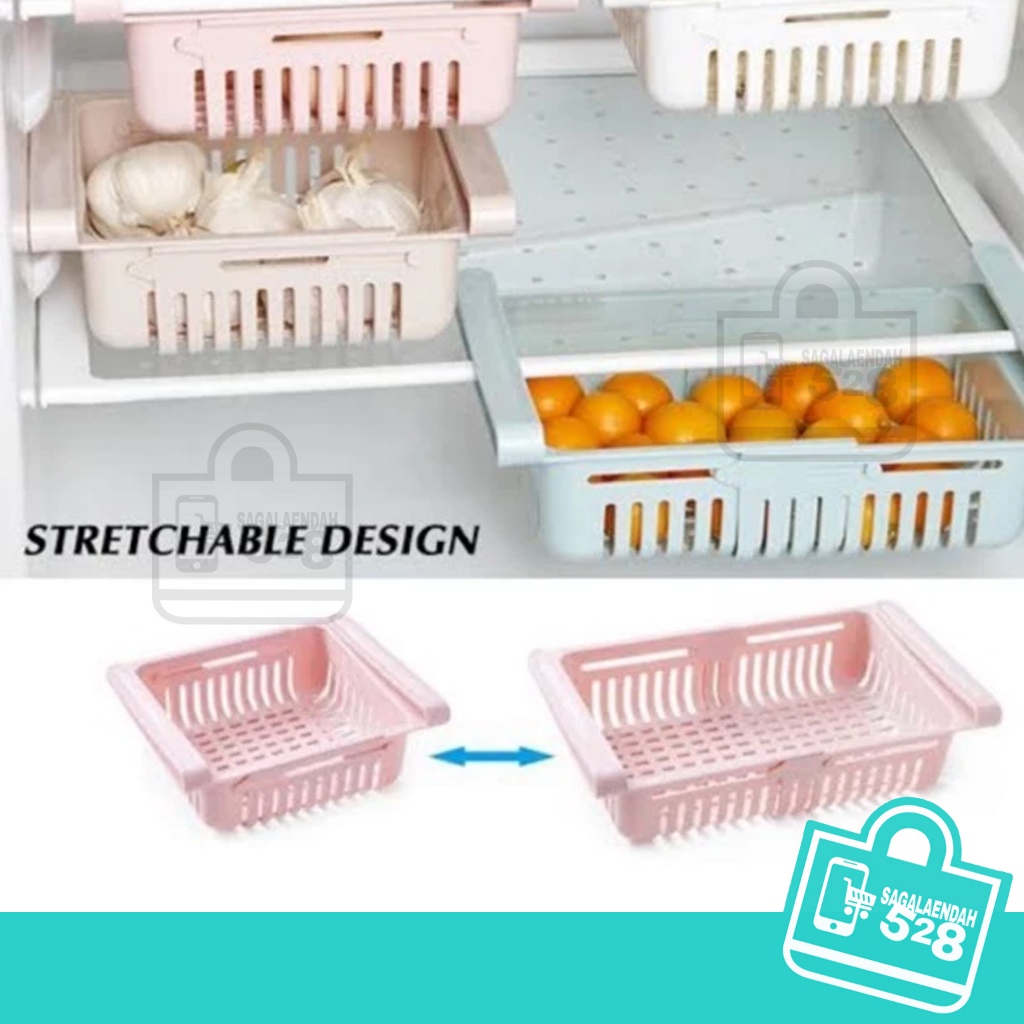 Rak Kulkas Storage Multifungsi/ Laci Kulkas Box Kulkas Organizer multifungsi/ Rak Tambahan Kulkas/ R