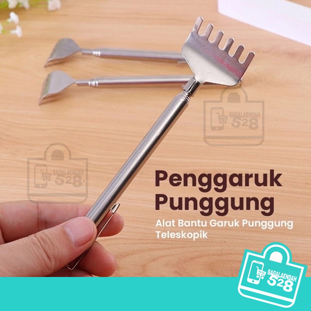 Garuk Punggung Stainless/ Garukan Stainless Steel Handy Telescopic/ Garukan Pulpen Pundak Punggung B