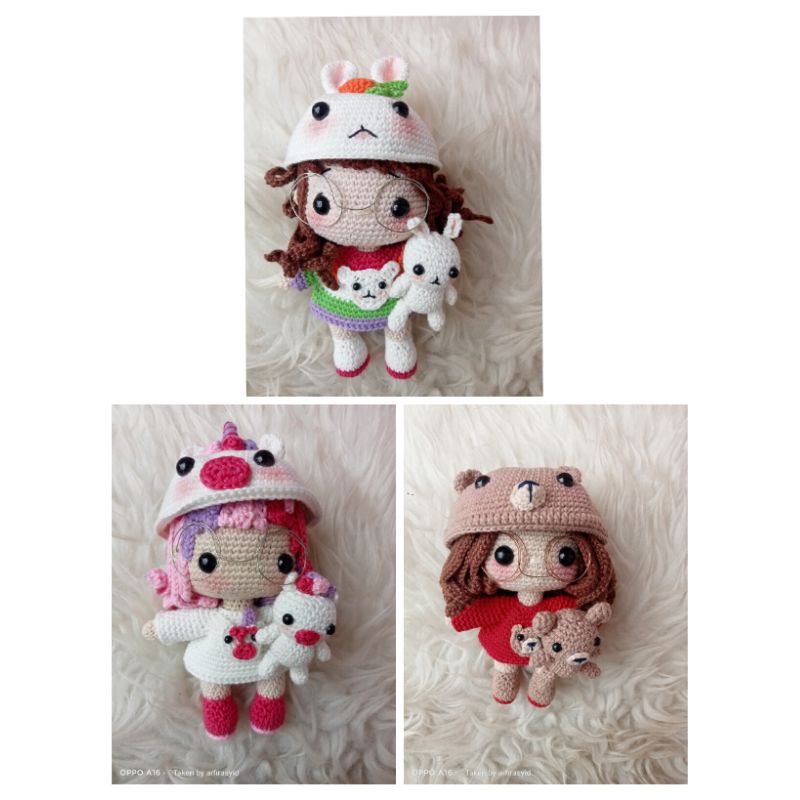 [Pre Order] Boneka Anak Perempuan/Gantungan Tas Rajut/Boneka Rajut BearyBernita