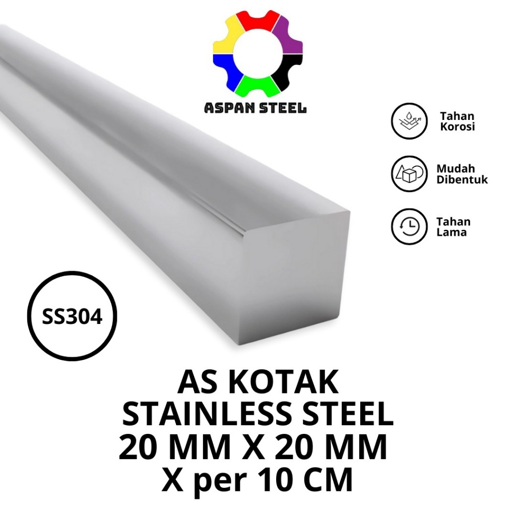 As kotak 20mm x 20mm stainless steel 304