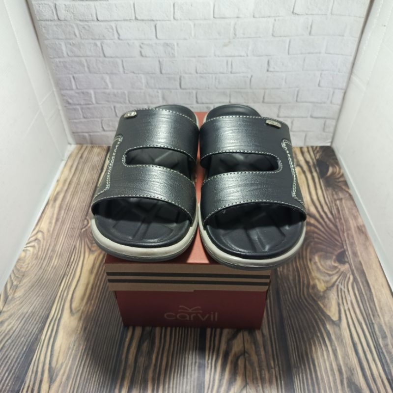 SANDAL KULIT PRIA SLOP CARVIL ORIGINAL - SENDAL SLIDE PRIA KULIT ORIGINAL CARVIL  SIZE 38-43