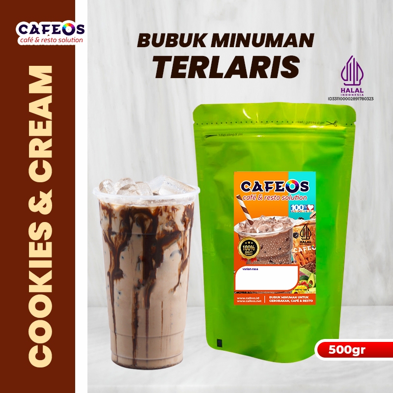 

CAFEOS Bubuk Minuman Viral Kekinian Rasa Coklat Cookies & Cream Kemasan 500 gram