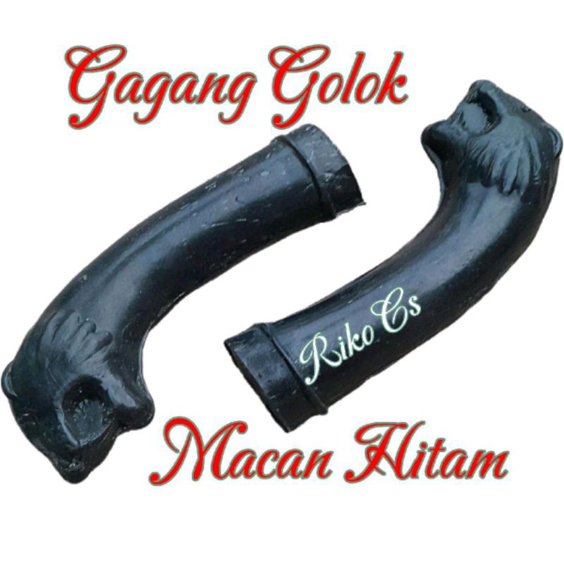Gagang golok BAHAN PLASTIK motif macan warna hitam