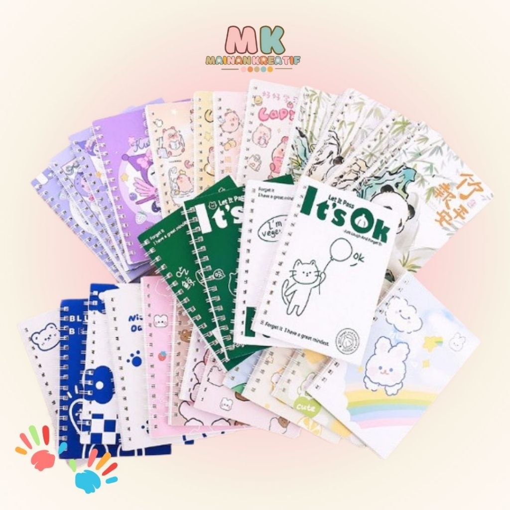 

MK638 Buku Tulis Ukuran A5 Termurah / Diary Spiral A5 Karakter / Notebook / Buku Tulis Anak Sekolah / buku tulis lucu