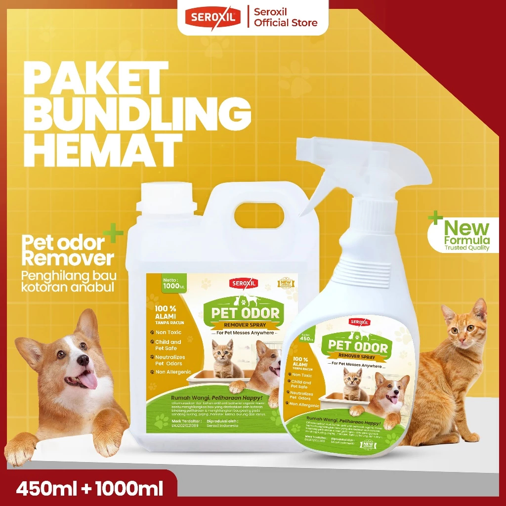Seroxil Paket Penghilang Bau Kotoran Kucing 1000ml (Seroxil) / Penghilang Bau Kotoran Kucing
