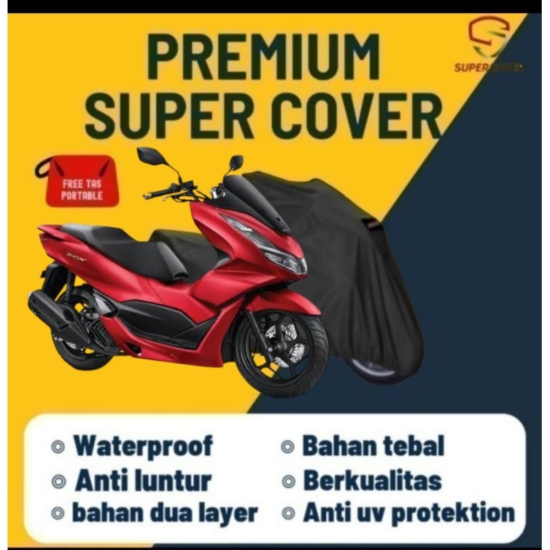 PREMIUM Cover motor sarung motor Honda PCX 150/160 ABS CBS outdoor super cover tebal anti UV dan wat