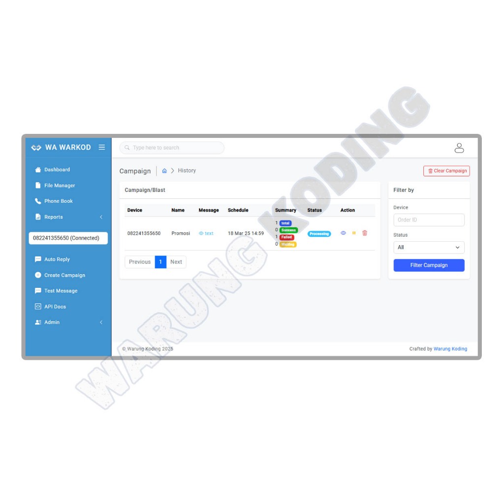 Source Code Aplikasi WhatsApp Gateway Unofficial (Extend Lisence)
