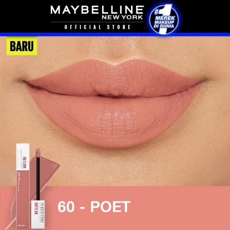 Maybelline Liquid Matte Lipstick Make Up Superstay Matte Ink 60 POET