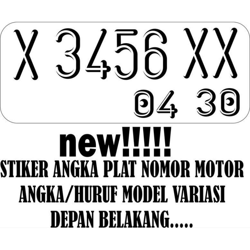 CUTTING STICKER ANGKA VARIASI PLAT NOMOR MOTOR