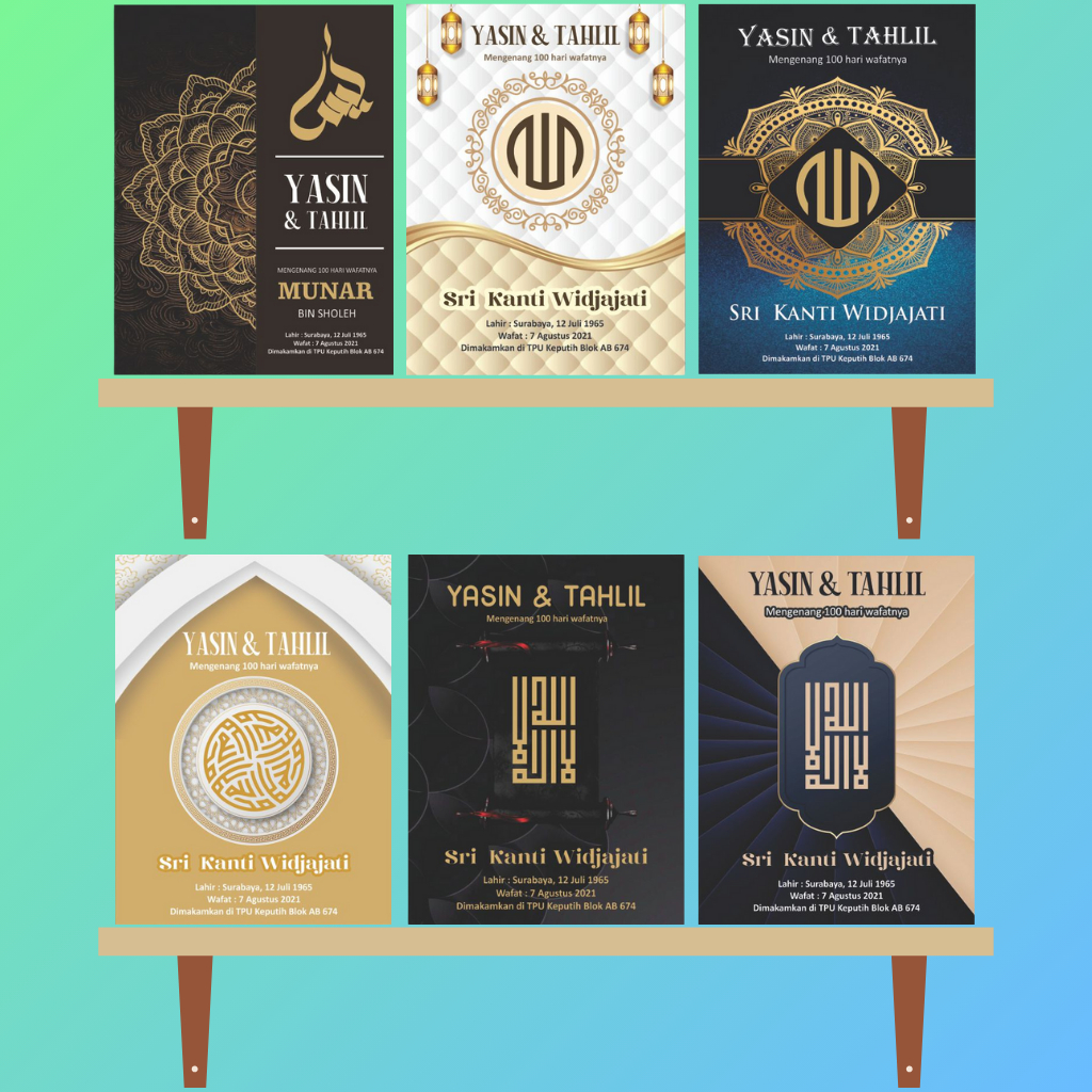 Buku Yasin dan Tahlil Custom Softcover Lengkap Foto Almarhum Souvenir 40 Hari