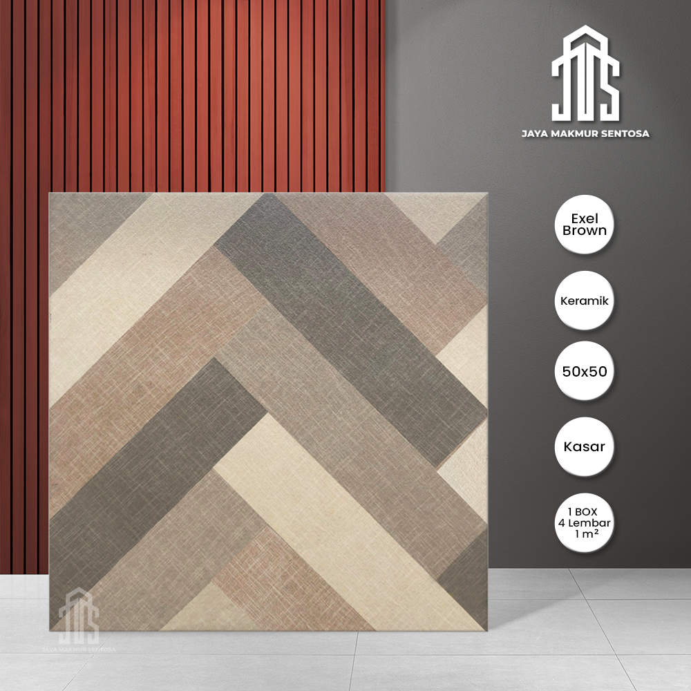 Keramik Lantai Kasar Excell Brown 50x50