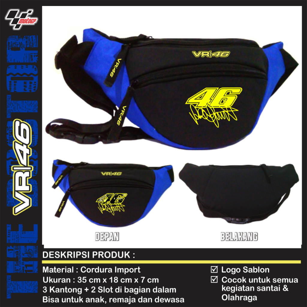 TAS PINGGANG WAISTBAG MOTOGP ROSSI 46