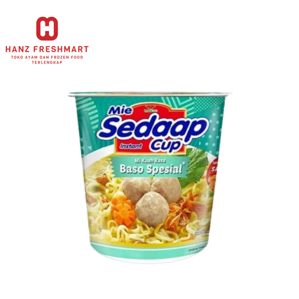 

Sedaap Mie Instant Kemasan Cup Mie Kuah Baso - Hanz Freshmart