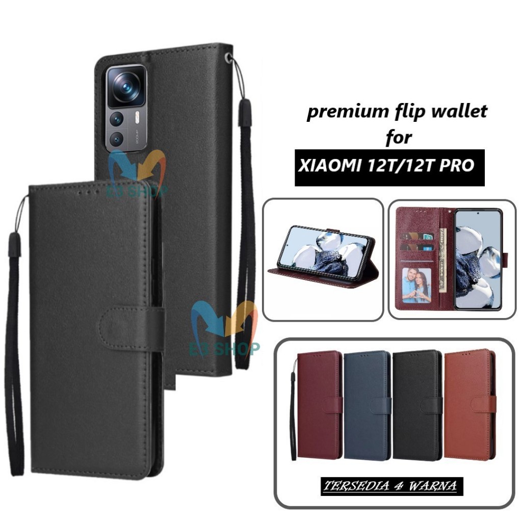 hot deals case hp for xiaomi 12t / xiaomi 12t pro premium flip wallet flip case magnet casing flip