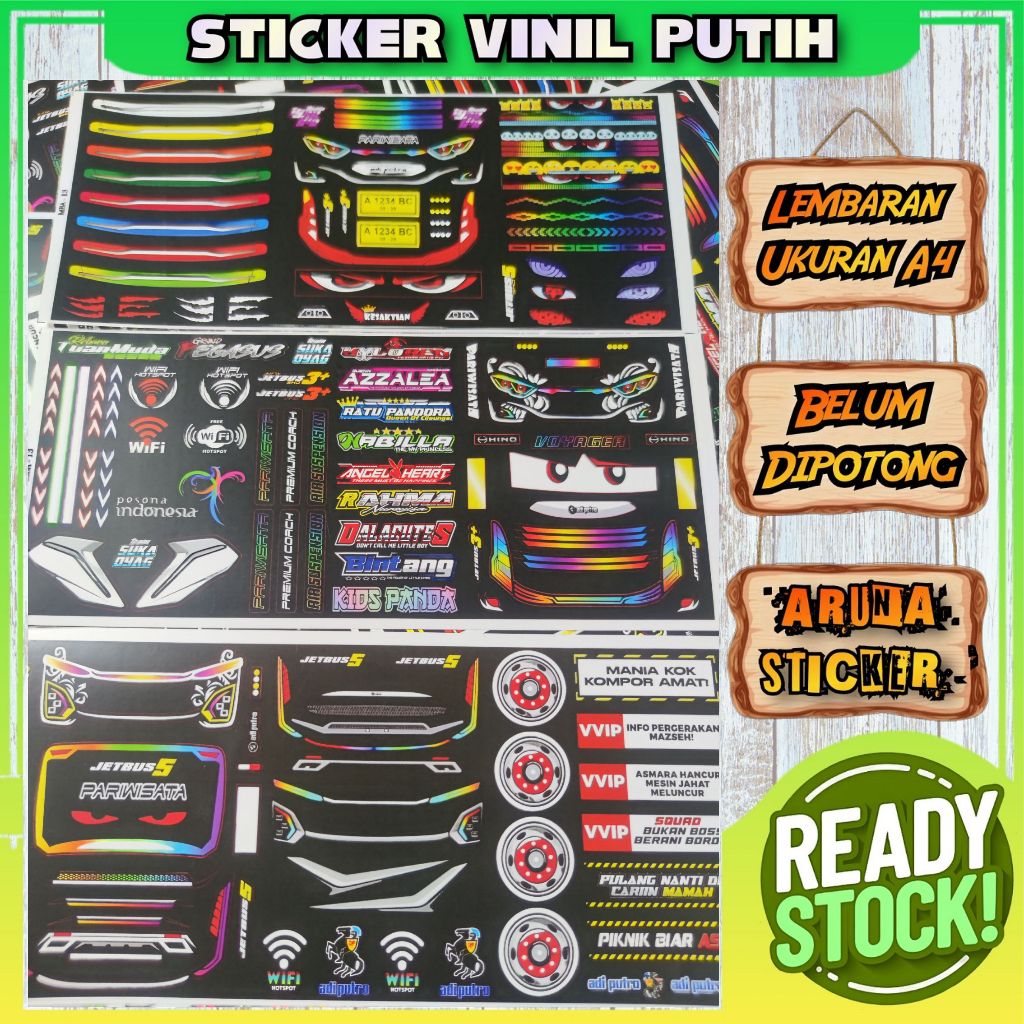 

Sticker Lampu Headlamp Aksesoris Miniatur Bus