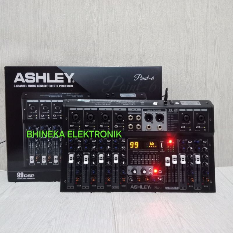 mixer ashley point6 point 6 mixer 6 channel bluetooth pc soundcard