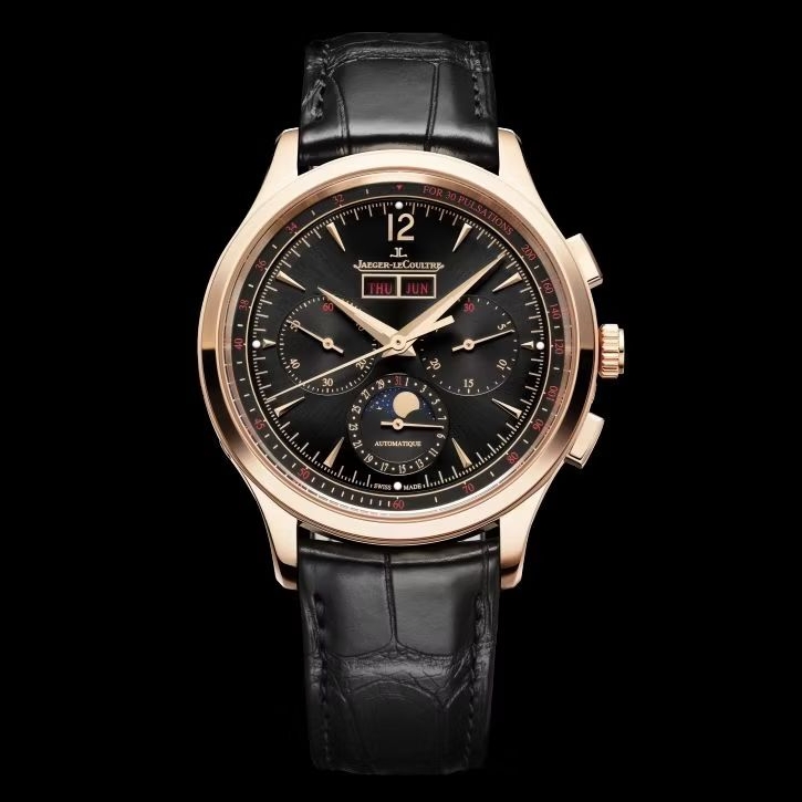 Jam tangan Automatic JLC Master Control Calendar MoonPhase Sapphire Leather strap Stainless steel