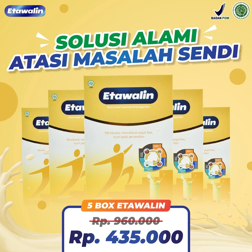 

Promo Etawalin Original Susu Kambing Etawa - Susu Terapi Nyeri Sendi dan Tulang Paket 5 Box