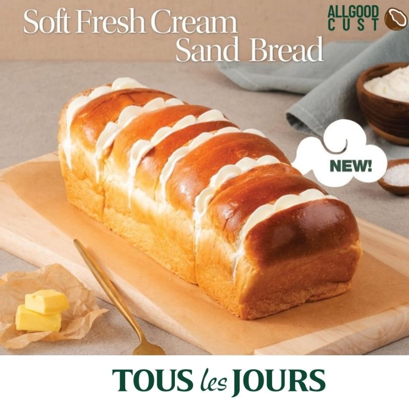 

Tous Les Jours Soft Fresh Cream Sand Bread, Roti Sobek Cream