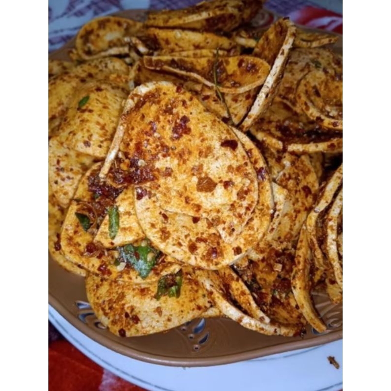 

Basreng Koin juara extra daun jeruk pedasss 500 gram