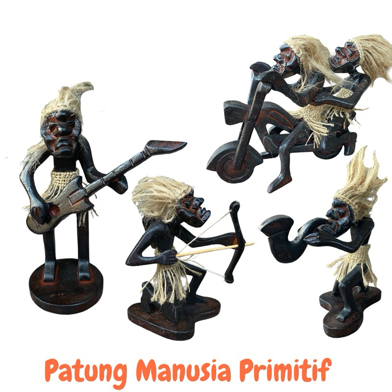 Patung Manusia Purba primitif 15 cm - Patung Primitive - Asbak Primitif - Patung purba - Asbak Kayu 