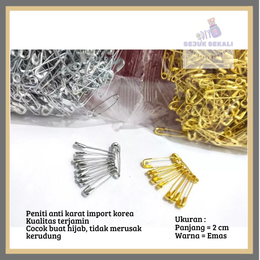 jarum peniti mini kecil warna Emas/Silver murah