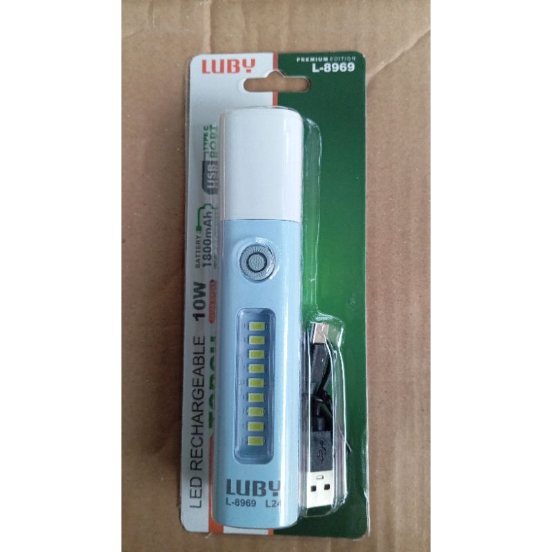 Senter Tangan Zoom LUBY  L 8969 10W 10WATT PUTIH