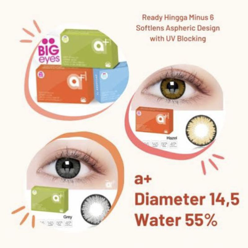 SOFTLENS X2 DARLING EXOTICON A+ MINUS 3 4 NEW SEGEL WARNA BIG EYES SERIES GREY BROWN SOFT LENS SOFLE