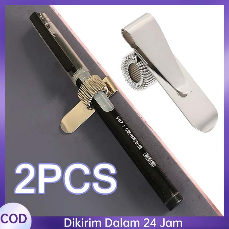 

2pcs Pen Clip Klip Pena Canggih Dan Ringkas Metal Clip Clip Pen Holder Clip On Pen Holder Mudah Dibawa Klip Pena Pegas