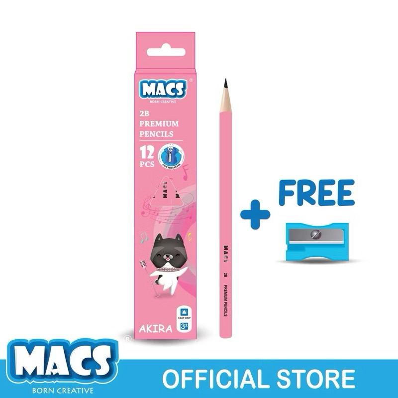

(PAK) MACS Pensil 2B Premium Triangel / Segitiga - isi 12 pcs