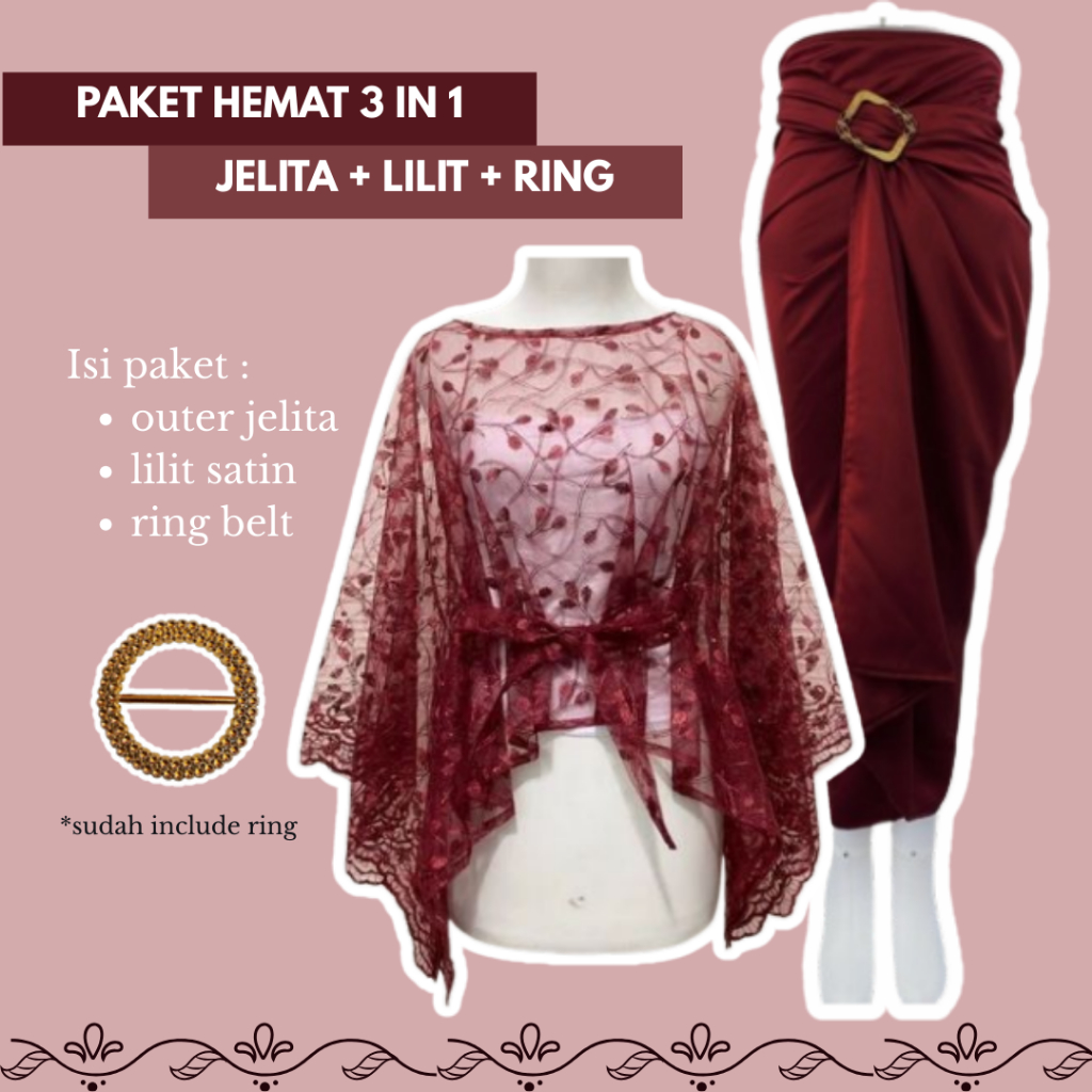Paket New Realpict Setelan Kebaya Wisuda Kebaya Brokat Kondangan Kebaya Pesta Burgendy Kebaya Brokat