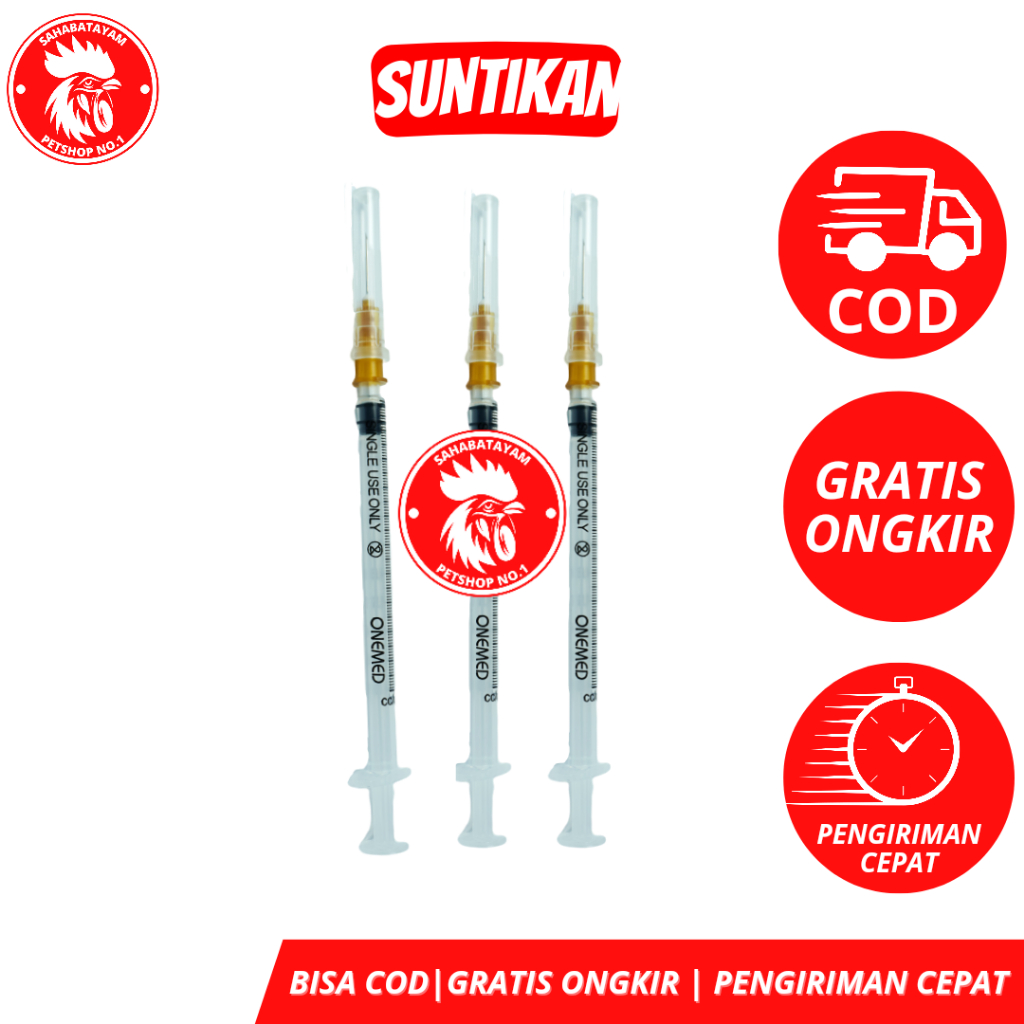 Suntikan Spuit Jarum Suntik Injeksi Vitamin Obat Hewan Burung Kucing Alat Suntik Injeksi