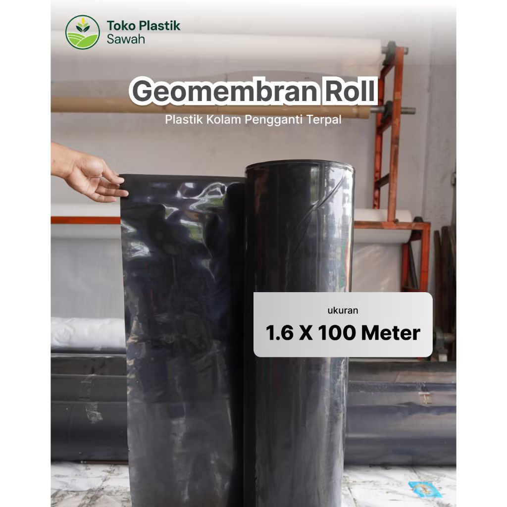GEOMEMBRAN HDPE TEBAL 200 MICRON 1 ROLL - LEBAR 1,6 METER PANJANG 100 METER