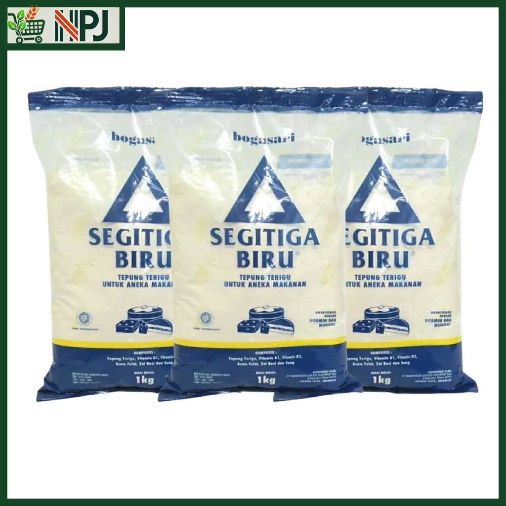 

Paket 3 Bungkus Tepung Terigu Segitiga Biru 1kg – Tepung Serbaguna Premium untuk Kue & Masakan