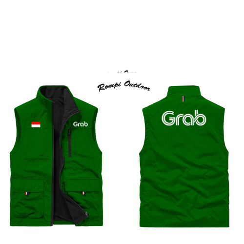 Rompi Outdoor | Rompi Vest Grab | Jaket Rompi Motor Grab | Rompiy Grab | Rompi Vest Driver Ojol Grab
