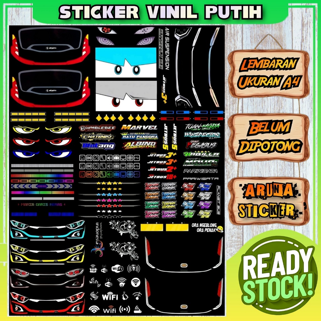 

Sticker Bus Miniatur Bahan Vinyl Putih Stiker Aksesoris Bus