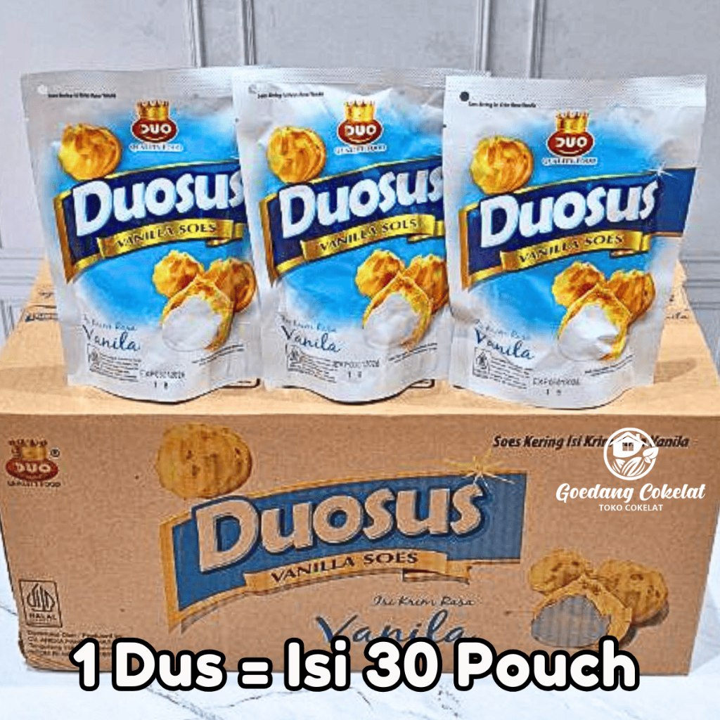 

RB Duosus Soes Kering Coklat Cokelat Blueberry Cheese Vanilla 1 Dus Isi 30 Pouch x 35gr