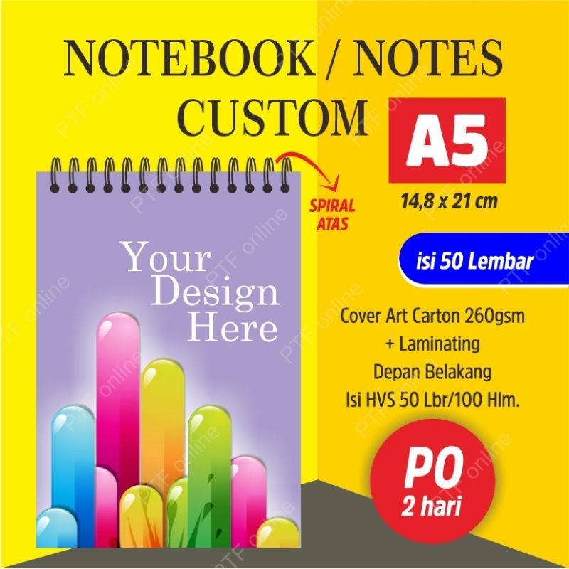 Notebook/Note custom spiral Atas A5