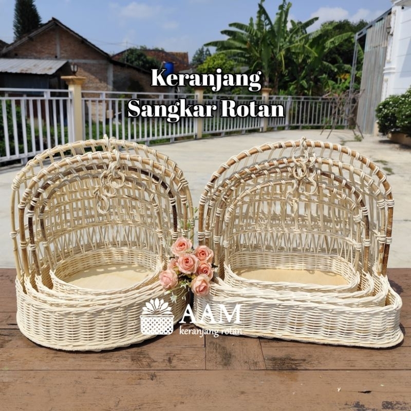 1 set isi 4 Keranjang Hantaran Sangkar Rotan/Keranjang Seserahan Rotan