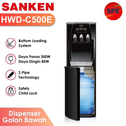 DISPENSER GALON BAWAH SANKEN HWD-C500E / HWDC500E GARANSI RESMI (MEDAN)