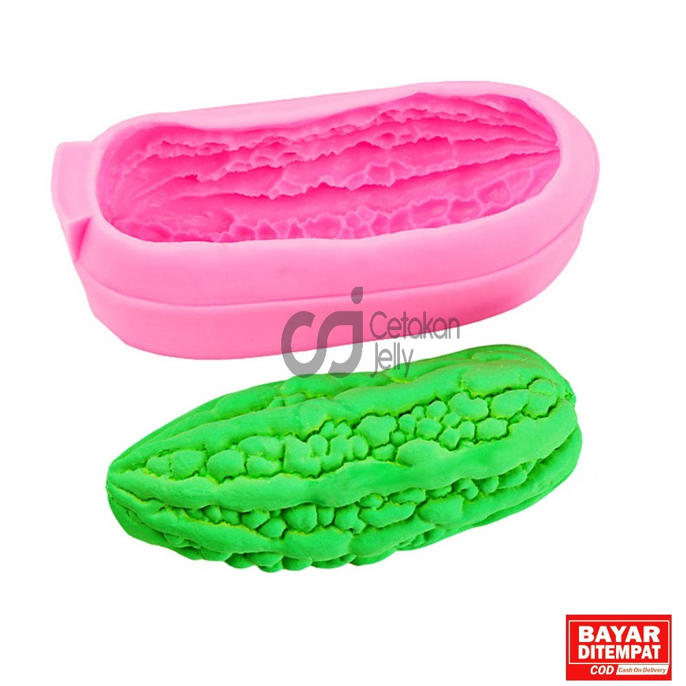 CJ Cetakan Silikon Coklat Clay Fondant Craft Jelly Puding Kue Single Pare Paria Bitter Melon 3D