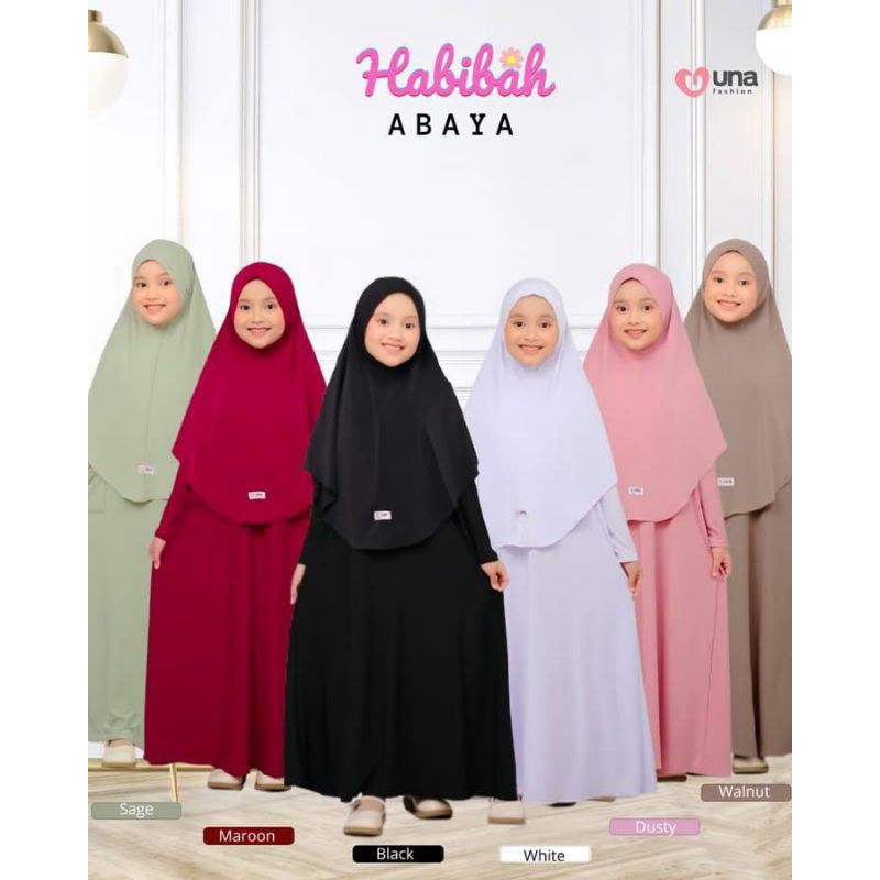 abaya habibah | abaya anak | set gamis abaya anak