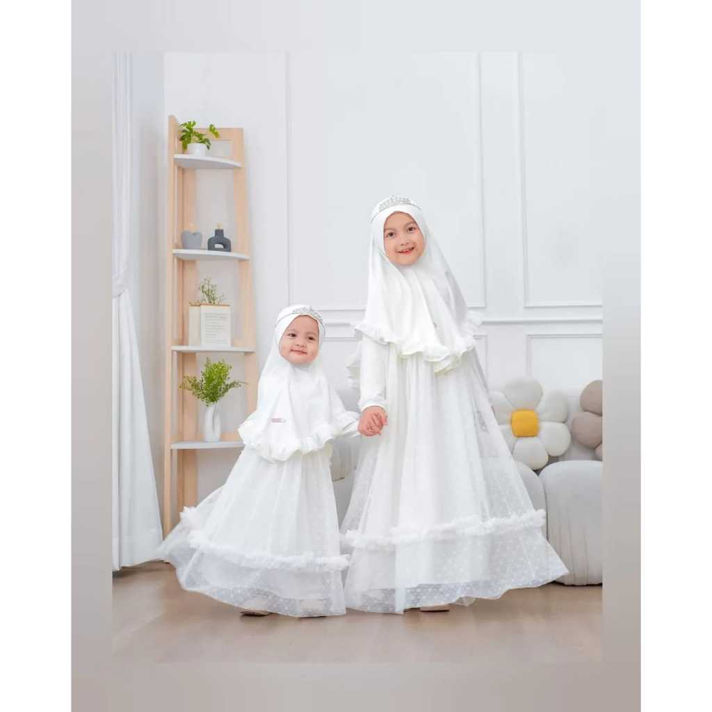 DCLOKIDS Ayesha Dress Anak Perempuan + Hijab Bahan Jersey Mix Tile Baju Muslimah Usia 5-8 Tahun